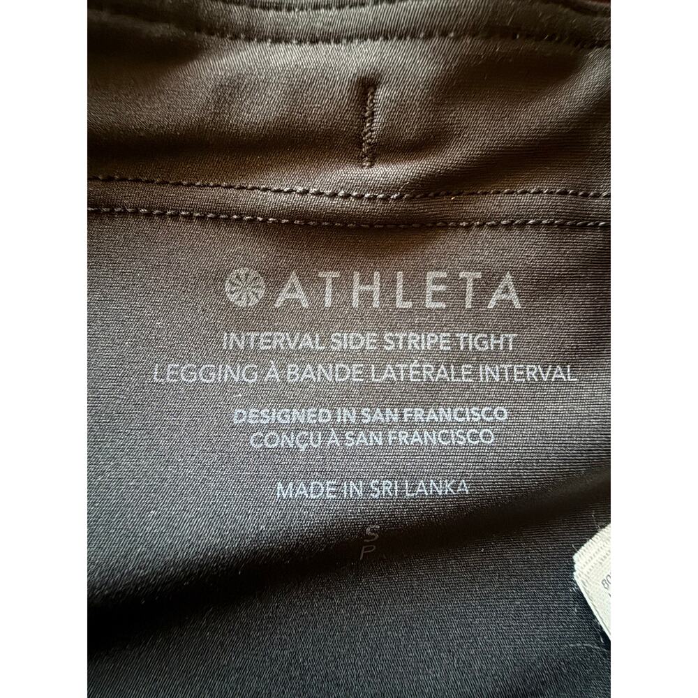 Athleta Interval Side Stripe Leggings S Black Activewear Training Workout Gym - Picture 6 of 15